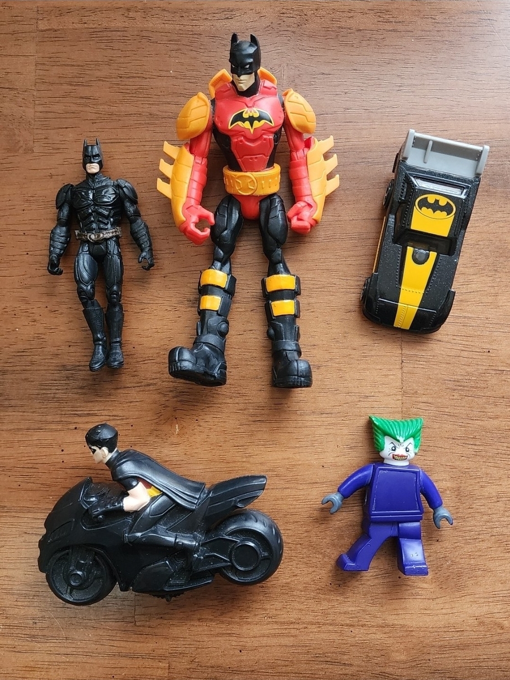 Batman Toy Pack with Red, Black, Yellow & Purple Figures